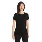 Womens merino short-sleeved shirt with round neckline, black