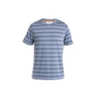 Herren Wave T-Shirt Stripe Merinomix, kyanit/dawn