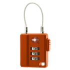 TSA Zahlenschloss orange mit Stahlseil