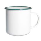 Emaille Tasse 360ml weiß/ocean